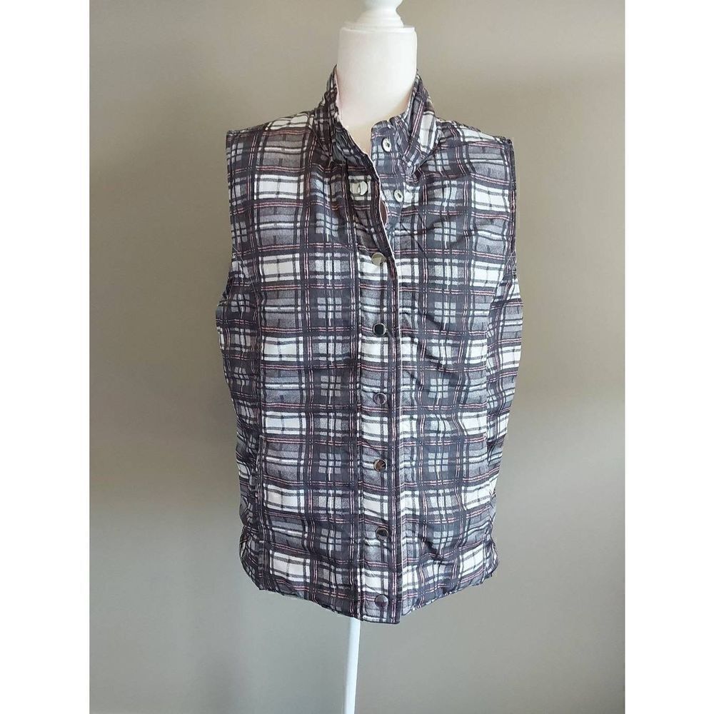 Activology Reversible Vest Plaid/Pink Sz L